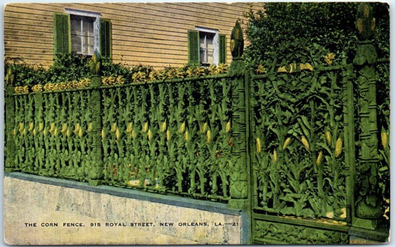 Postcard - The Corn Fence - New Orleans, Louisiana