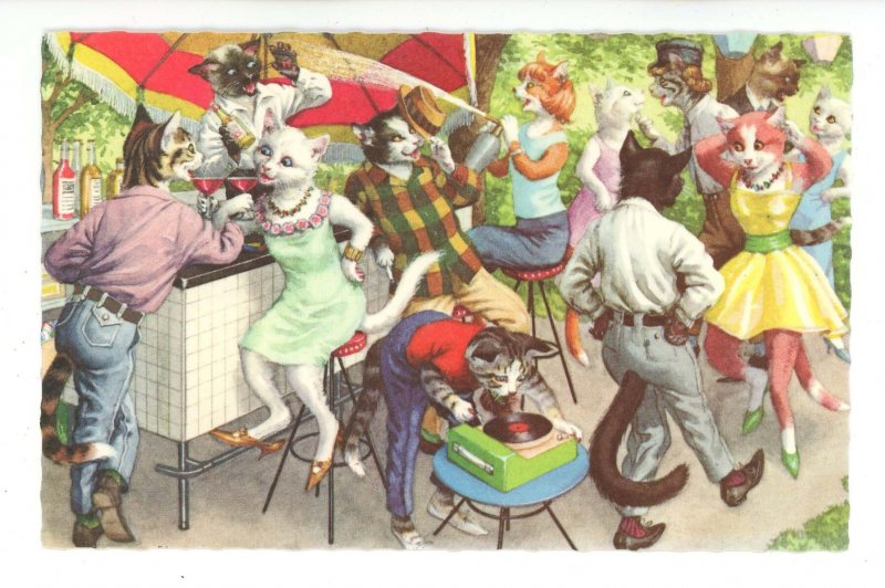 Mainzer Dressed Cats - At A Garden Party