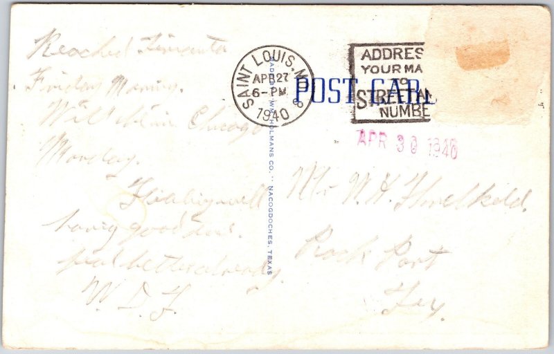 Nacogdoches Texas TX, 1940 Stephen F. Austin State Teachers College, Postcard