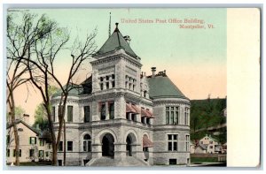 1910 United States Post Office Building Montpelier Vermont VT Antique Postcard