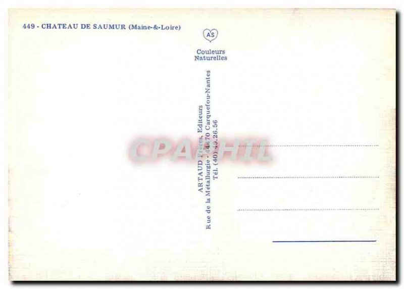 Modern Postcard Chateau Saumur Maine & Loire