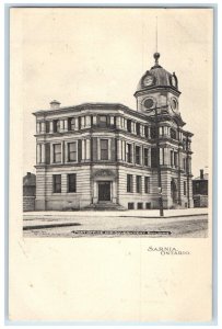 c1905 Post Office and Government Building Sarnia Ontario Canada Postcard
