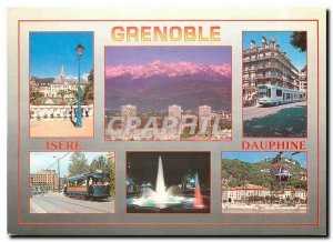 Modern Postcard Grenoble Vue Generale with the Belledonne chain tram