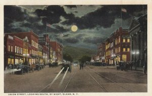 OLEAN , New York , 1910s ; Union Street by night