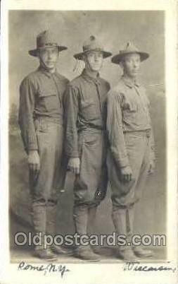 WWI Real Photo Military Soldier in Uniform Unused light wear, minor writing o...