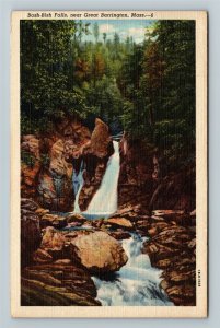 Great Barrington, MA-Massachusetts, Bash-Bish Falls, Vintage Linen Postcard