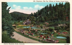 Vintage Postcard Tinytown Toy Village In Turkey Creek Canyon Denver Colorado CO