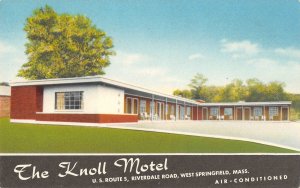 THE KNOLL MOTEL West Springfield, MA Roadside c1940s Linen Vintage Postcard