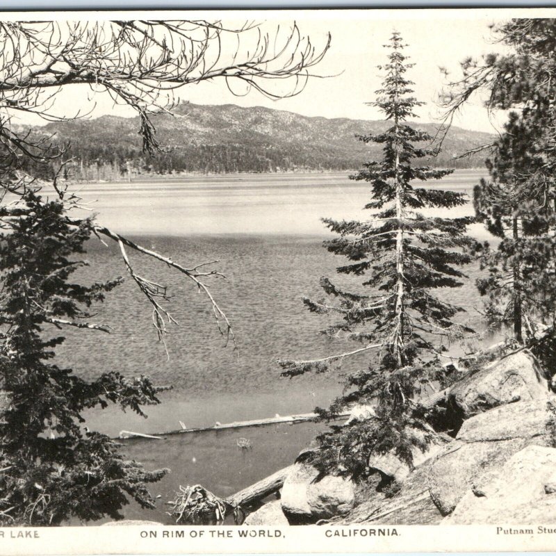 c1930s Big Bear Lake, CA RPPC Rim of World Real Photo Postcard Putnam A92