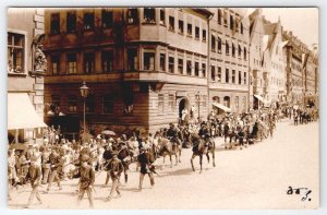 RPPC Parade Scene Augsburg Bavaria Germany c1900s Real Photo Postcard Y30