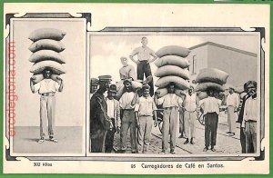ah2846 - BRAZIL - VINTAGE POSTCARD Postal Antigua - Santos -  ETHNIC