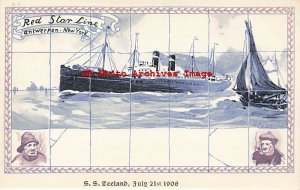 Red Star Line Steamer, Henri Cassiers No B-4, SS Zeeland July 21 1906