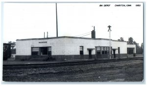 c1980 BN Depot Chariton Iowa IA Railroad Train Depot Station RPPC Photo Postcard