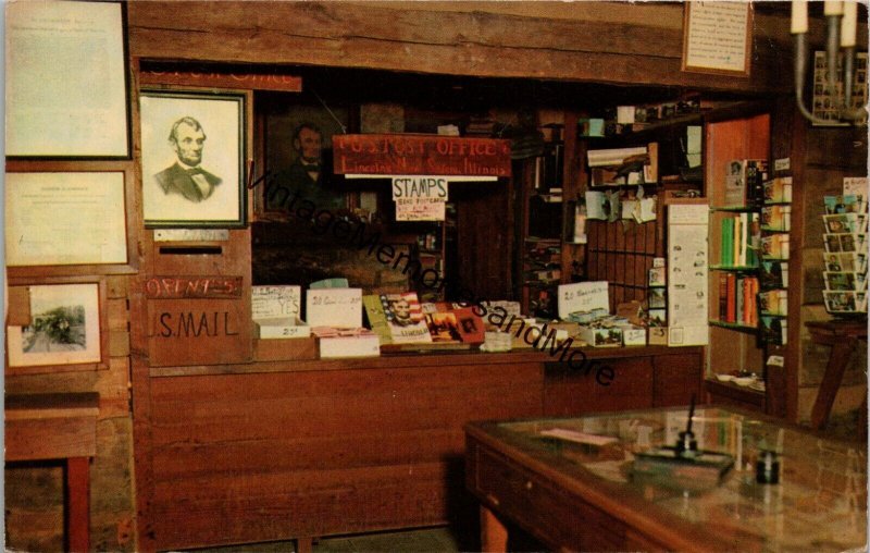 First Berry-Lincoln Store & US Post Office Lincoln's New Salem IL Postcard PC310