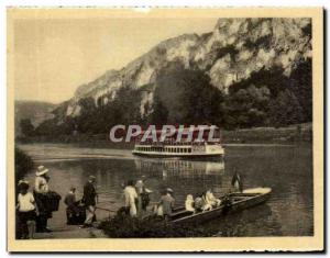 Old Postcard Waulsort Boat Before The hotels