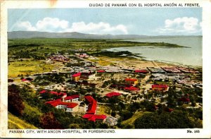 Panama Ciudad de Panamá con el Hospital Ancón al Frente UNP WB Postcard D12