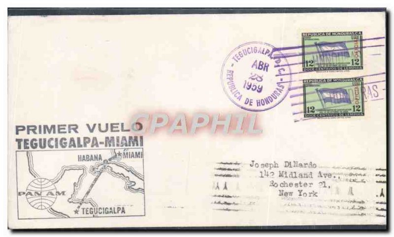 1 Letter Flight Honduras Tegucigalpa Miami April 28, 1959