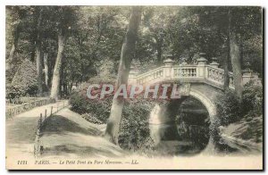 Old Postcard Paris Le Petit Monceau Park Bridge