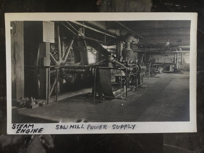 Mint Canada RPPC Postcard Industrial Factory Steam Engine Saw mill