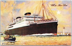 VINTAGE POSTCARD WHITE STAR LINE'S R.M.S. BRITANNIC HOSPITAL SHIP SUNK 1916 TYP2