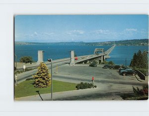 Postcard Lake Washington Floating Bridge, Seattle, Washington