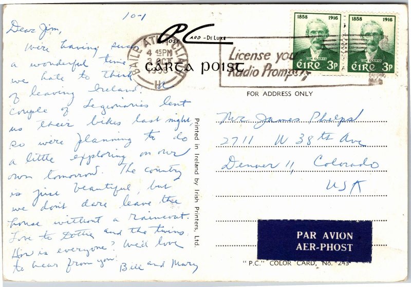 Postcard Ireland Killarney Ross Castle