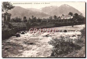 Old Postcard Bagneres de Bigorre L & # 39Adour and Monne