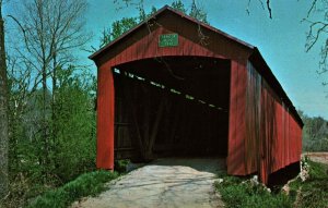 VINTAGE POSTCARD OKALLA COVERED BRIDGE PUTNAM COUNTY INDIANA