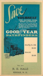 Postcard New Hampshire Goodyear Tire advertising undivided 23-2712