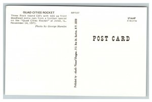 Vintage 1971 Postcard Quad Cities Rocket Locomotive Train in Joliet Illinois