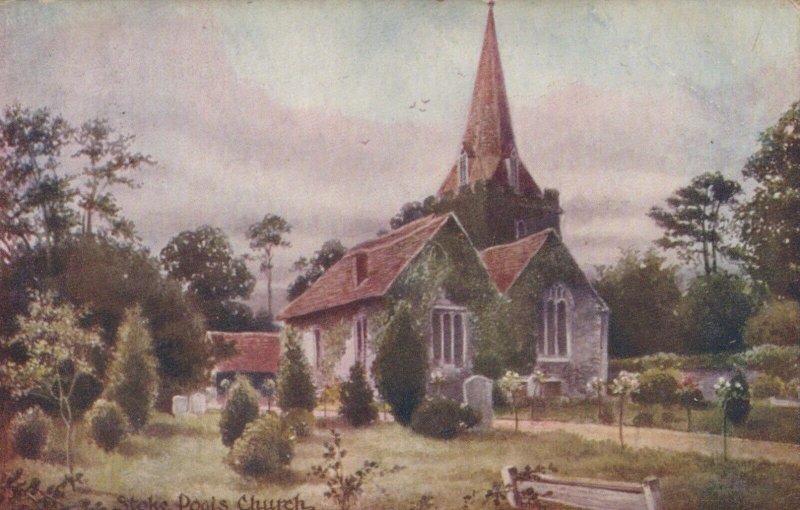 Buckinghamshire Postcard - Artist View of Stoke Pogis Church  RS23313