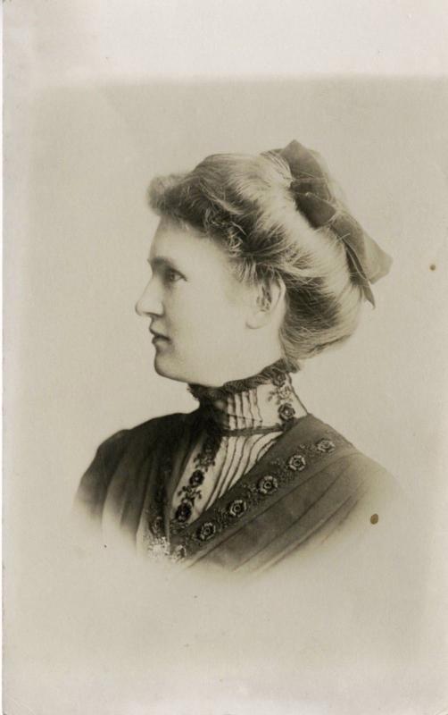 Studio Portrait of Young Woman ~ c1912 RPPC Postcard