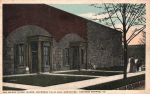 Vintage Postcard Old Person House of Jefferson Davis Fortress Monroe Virginia VA