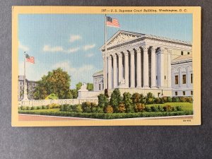 U.S. Supreme Court Building Washington DC Linen Postcard H2190083137