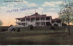 ALTOONA, Pennsylvania, 1900-1910's; Cricket Club