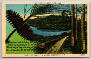 Greensboro North Carolina~State Toast River From Painting~Vintage Linen Postcard