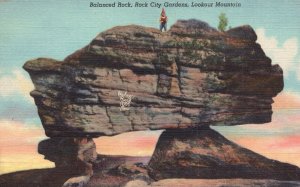 Vintage Postcard Balanced Rock City Gardens Lookout Mountain Tennessee RCG Pub.