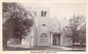 E11/ Bethel Clermont County Ohio Postcard c1930s Baptist Church Building