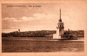 Turkey Constantinople Tour de Leandre Istanbul Maiden's Tower Postcard 09.91