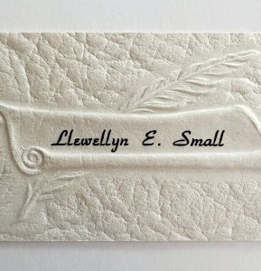 Llewellyn Small Photographer Embossed Business Card Maine 1920-30s Mini DWS9A