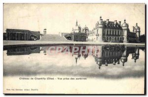 Postcard Old Chateau of Chantilly Oise shooting flowerbeds