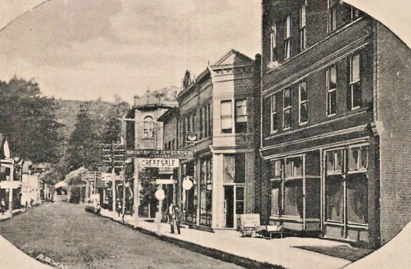MARLINTON WV WEST VIRGINIA~MAIN ST-STOREFRONTS~1908 S B WALLACE PHOTO POSTCARD