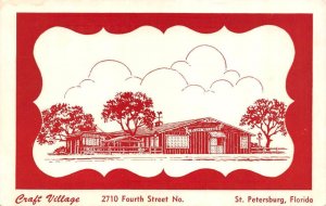 St Petersburg, FL Florida  CRAFT VILLAGE STORE  Roadside ADVERTISING  Postcard