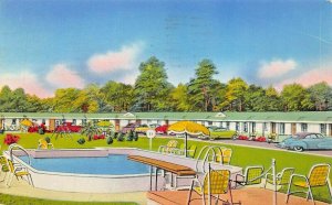 DARIEN GEORGIA~WILLIAM PENN COURT MOTEL-US ROUTE 17~ARTIST DRAWN 1956 POSTCARD