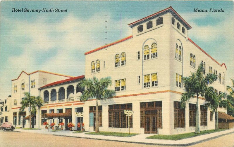 Postcard Florida Miami Hotel Seventy Ninth Track Shore Inn Colorpicture 23-1124