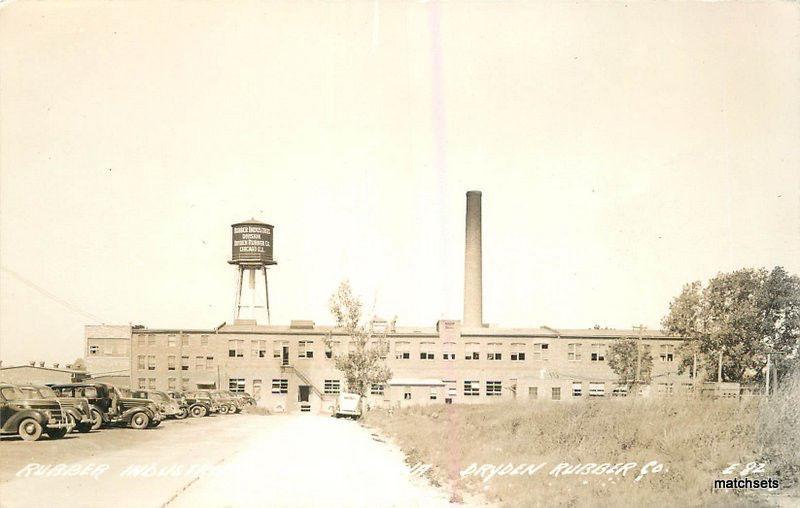 1940s Keokuk Iowa Factory Industry Cook Dryden Rubber RPPC Real photo 8029