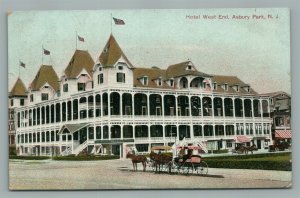 ASBURY PARK NJ HOTEL WEST END ANTIQUE POSTCARD