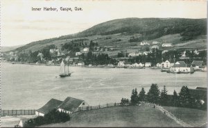 Canada Inner Harbor Gaspe Quebec Vintage Postcard C075