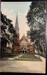 Vintage Postcard 1912 First Congregational Church, Waterbury, Connecticut (CT)