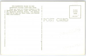 Vintage Sandwich Glass Museum Window Display Postcard Cape Cod MA
